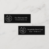 Drink-Gutschein | Minimalistisches Schwarz Mini Visitenkarte (Vorne/Hinten)
