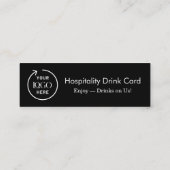 Drink-Gutschein | Minimalistisches Schwarz Mini Visitenkarte (Rückseite)