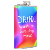 DRINK, Hydrat, Essen, Liebe, Schlaf, Wiederholungs Flachmann (Rechts)