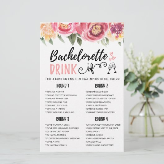 DRINK IF Bachelorette oder Hen Party (Stehend Vorderseite)