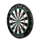Drink If You Miss – No Excuses Dartboard Dartscheibe (Vorderseite rechts)