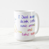 Drink Kaffee Rettend Tiere nehmen Nickerchen Tiere Kaffeetasse (VorderseiteRechts)