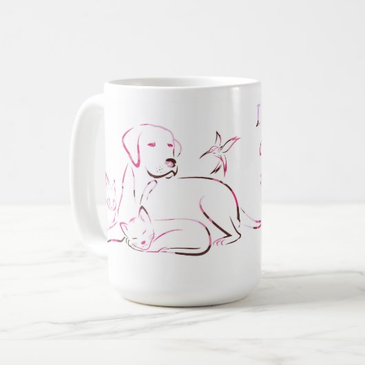 Drink Kaffee Rettend Tiere nehmen Nickerchen Tiere Kaffeetasse (Vorderseite Links)