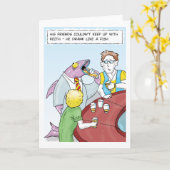 Drink like a fish greeting card karte (Gelbe Blume)