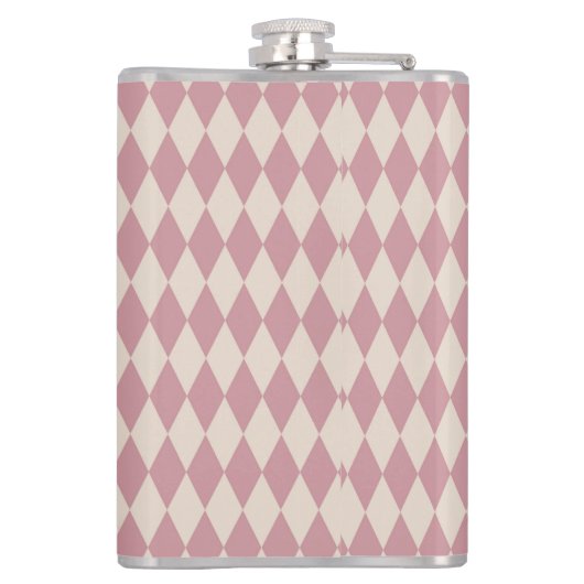 Drink Me Alice im Wunderland Green Mauve Checkered Flachmann (Rückseite)