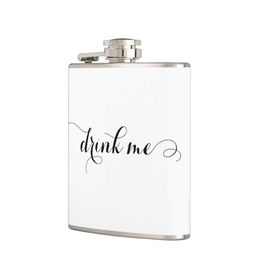 Drink Me Elegante Script Flask Flachmann (Links)