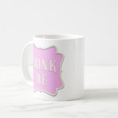 "Drink Me" Märchengebäck Party Pastel Pink Kaffeetasse (Vorderseite Links)