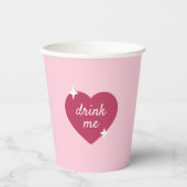 Drink Me Pink Retro Galentines Day Party  Pappbecher (Vorderseite)