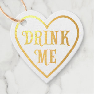 "Drink Me" - Valentinins Leckereien Gold Geschenkanhänger