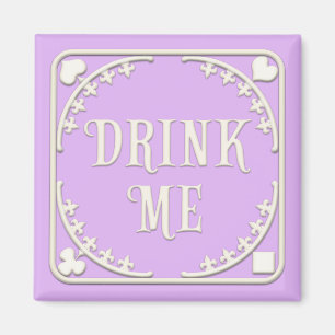 "Drink Me" Wunderland Tee Party Bezaubernd Lila Magnet