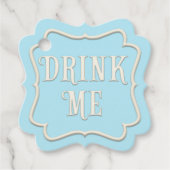 "Drink Me" Wunderland Tee Party Blau Personalisier Geschenkanhänger (Vorderseite)