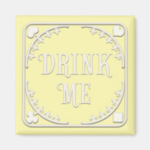 "Drink Me" Wunderland Tee Party einladen Gelb Magnet