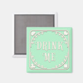 "Drink Me" Wunderland Tee Party einladen Grün Magnet (Vorderseite/Rückseite)