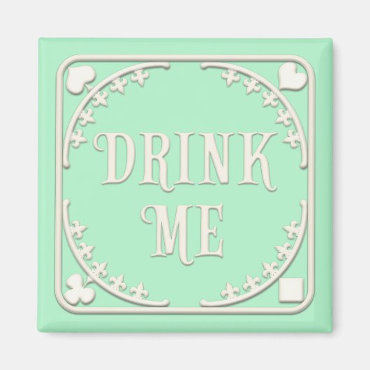 "Drink Me" Wunderland Tee Party einladen Grün Magnet (Vorne)