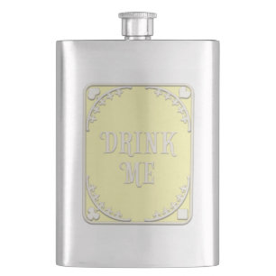 "Drink Me" Wunderland Tee Party Gelbe Emblem Flachmann