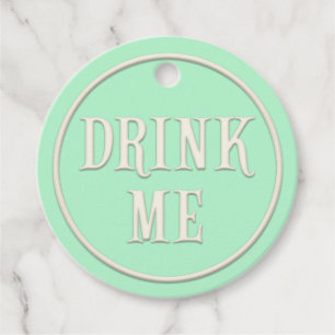 "Drink Me" Wunderland Tee Party Grün Personalisier Geschenkanhänger