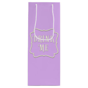 "Drink Me" Wunderland Tee Party Lila Geschenktüte Für Weinflaschen