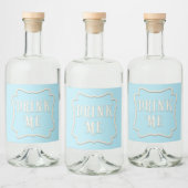 "Drink Me" Wunderland Tee Party Pastel Blue Alkoholflaschenetikett (Flaschen)