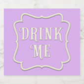 "Drink Me" Wunderland Tee Party Pastel Lila Alkoholflaschenetikett (Einzelnes Label)