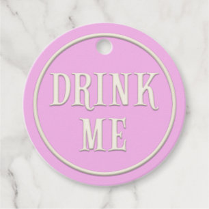 "Drink Me" Wunderland Tee Party Rosa Personalisier Geschenkanhänger