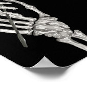 Drink Menü Wasserfarbe Skelett Rose Gotische Hochz Poster (Ecke)