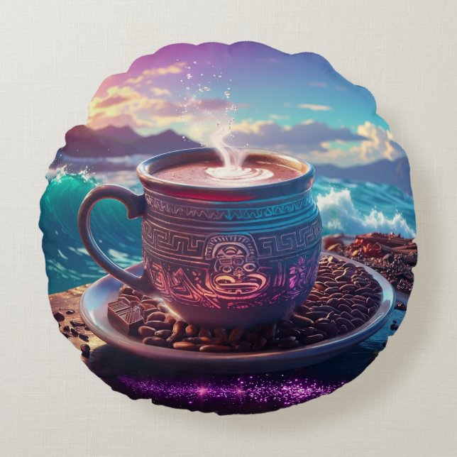 DRINK OF THE GODS - COCOA RUNDES KISSEN (Vorderseite)