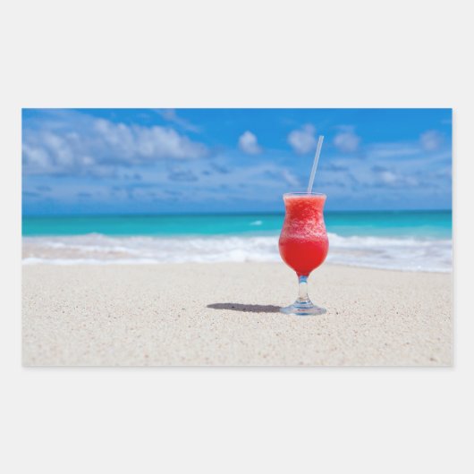 Drink On Beach Aufkleber (Vorderseite)
