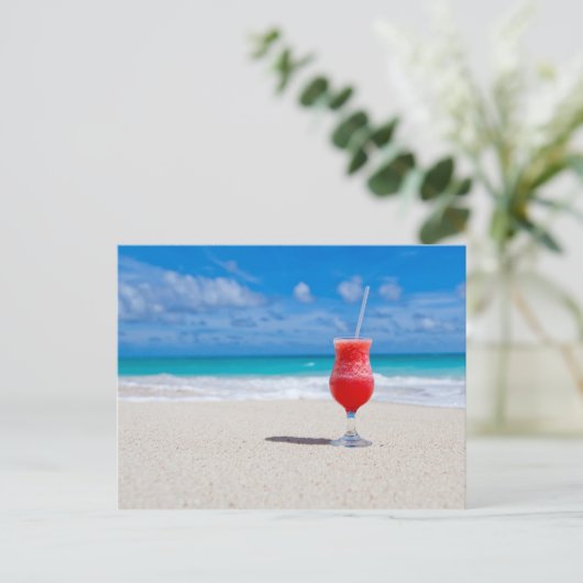 Drink On Beach Postkarte (Stehend Vorderseite)