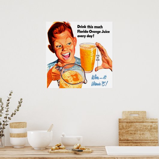 DRINK ORANGE JUICE-Plakat Poster (Küche)