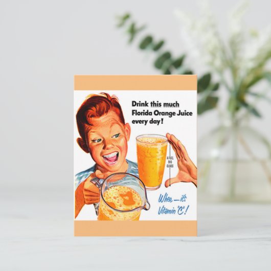 DRINK ORANGE JUICE Postkarte (Stehend Vorderseite)