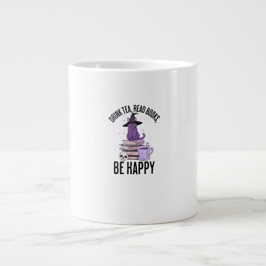Drink Read Books Whimsigoth Halloween Design Jumbo-Tasse (Vorderseite)