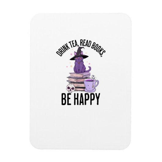 Drink Read Books Whimsigoth Halloween Design Magnet (Vertikal)