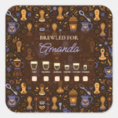 Drink selector cup sticker — folk coffee badge (Vorderseite)