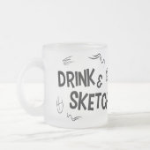 Drink & Sketch (black and white) Mattglastasse (Links)