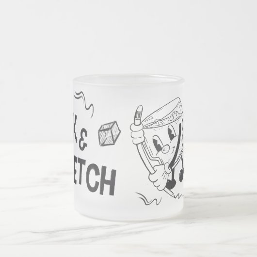 Drink & Sketch (black and white) Mattglastasse (Mittel)