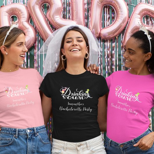 Drink Squad Custom Bachelorette Wedding T-Shirt
