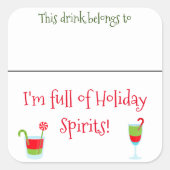 Drink Sticker Marker Name Funny Christmas Cocktail (Vorderseite)