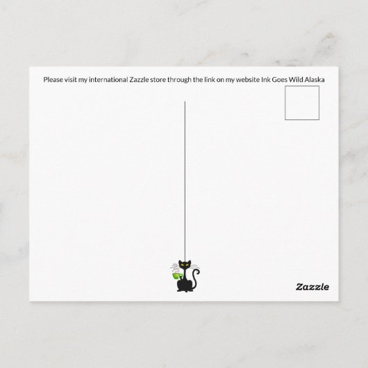 Drink Tea Feline Fine - Postkarte (Rückseite)