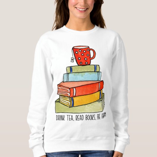 Drink Tee lesen Bücher glücklich hellen roten Tee (Vorderseite)