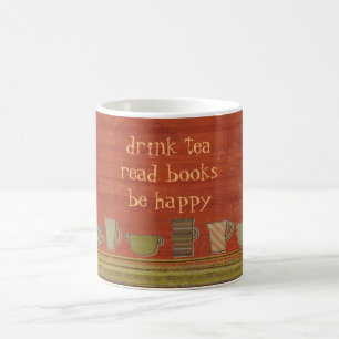 Drink Tee Lesen Bücher glücklich rosafarbene rot Kaffeetasse