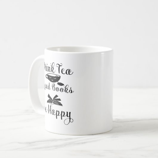 Drink Tee lesen Bücher glücklich sein, buchen Sie Kaffeetasse (Vorderseite Links)