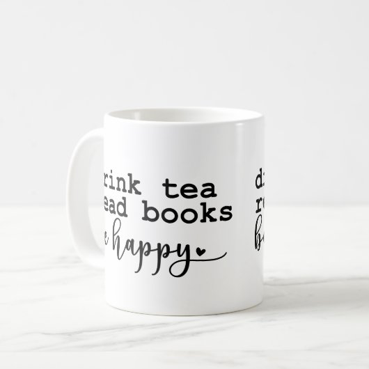 Drink Tee Read Books - Book Lovers Coffee Tasse (Vorderseite Links)