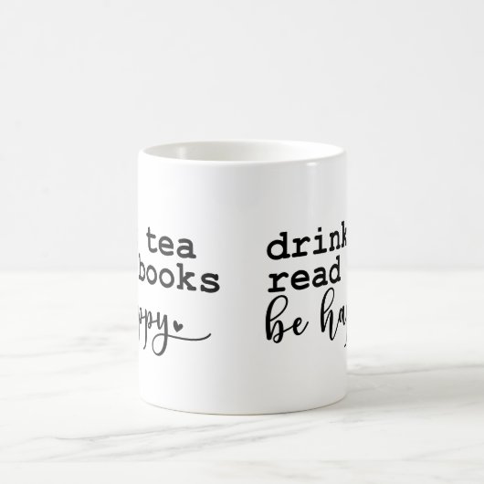 Drink Tee Read Books - Book Lovers Coffee Tasse (Mittel)
