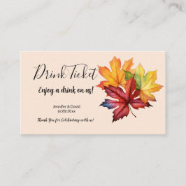 Drink Ticket Eintrittskarte für den Herbst Begleitkarte