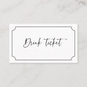Drink Ticket Empfang Bar Token Wedding Card B613