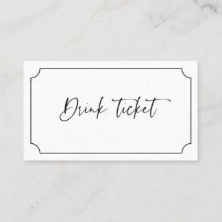 Drink Ticket Empfang Bar Token Wedding Card B613