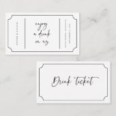 Drink Ticket Empfang Bar Token Wedding Card B613 (Vorne/Hinten)