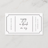Drink Ticket Empfang Bar Token Wedding Card B613 (Vorderseite)