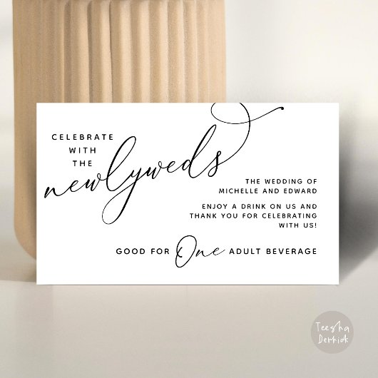 Drink Ticket Erwachsene Getränke glücklich immer n Begleitkarte