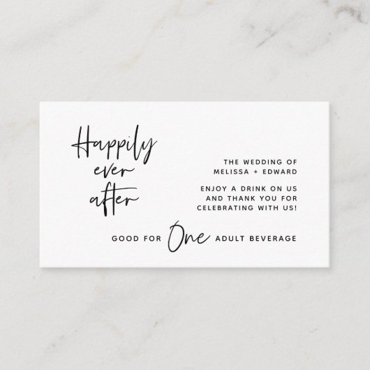 Drink Ticket Erwachsene Getränke glücklich immer n Begleitkarte (Vorderseite)